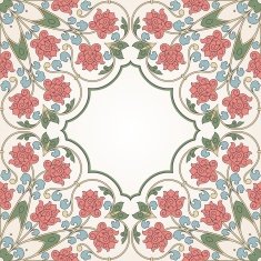 Floral oriental pattern in vintage style N17