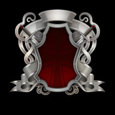 Silver red shield with swords