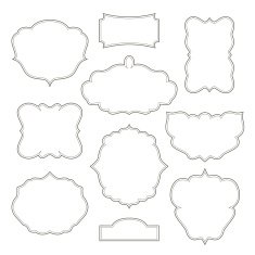 Vintage frames isolated on white background N2