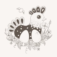 Easter illustration chicken eggs near