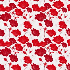 graceful red seamless floral pattern