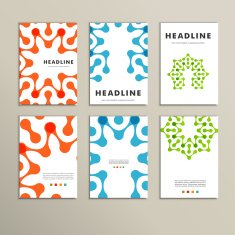 Six vector pattern with abstract figures brochures N5