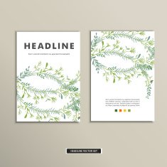 Book cover with flowers Vector vintage design