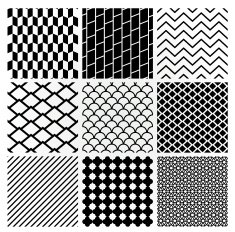 Geometric Monochrome Seamless Background Patterns