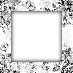 Watercolor flower frame on white background N13