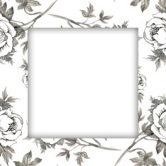 Watercolor flower frame on white background N41