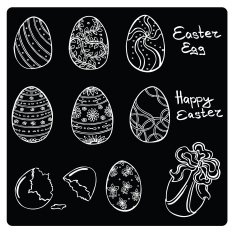 vector illustration silhouettes of Easter