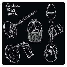 vector illustration silhouettes of Easter N3