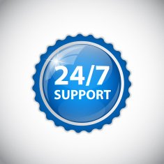 Vector 24 7 SUPPORT Sign Label Template N3