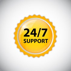 Vector 24 7 SUPPORT Sign Label Template N5