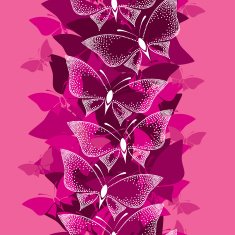 Seamless pattern with beautiful butterflies in pink