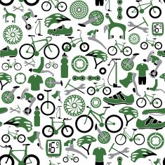 Seamless Bikes and Bike Parts Pattern
