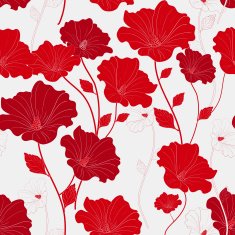 graceful red seamless floral pattern N2