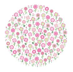Vector floral circle shape isolated