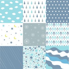 Set of seamless geometric patterns N35