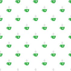 Vector minimalistic tea or coffee cups seamless pattern