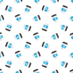 Vector flat coffee cup seamless pattern
