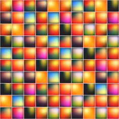 Glossy colorful mosaic square cells grid N6
