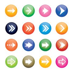 Set of color vector arrows