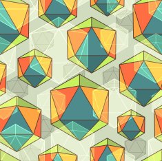 Seamless abstract colorful background made of icosahedrons