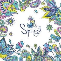 Spring Frame with Ethnic Ornaments