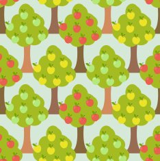Apple tree seamless pattern Orchard background