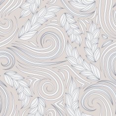 Abstract seamless pattern with flowers in curls