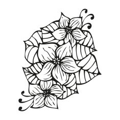 Amazing black flowers in tattoo style