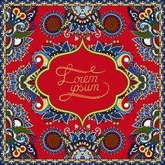red decorative pattern of ukrainian ethnic carpet design