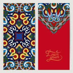 decorative label card for vintage design ethnic pattern N5