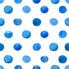 Blue watercolor dots seamless pattern