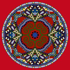 red decorative design of circle dish template