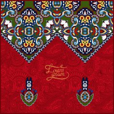 red oriental decorative template for greeting card