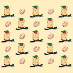 Vector pattern of cakes and donuts