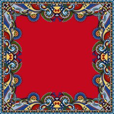 floral vintage frame ukrainian ethnic style