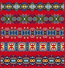 floral paisley stripe pattern border set