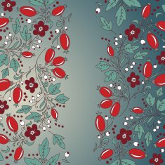 barberry border hand-drawn berry pattern
