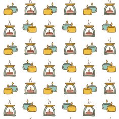 Seamless hand drawn background on spa theme