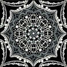 vintage background from a circular ornament with pearls?