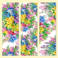 Floral cards on yellow background