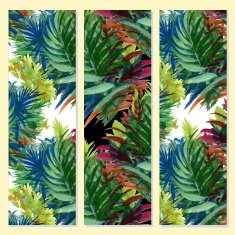 Floral cards on yellow background N4