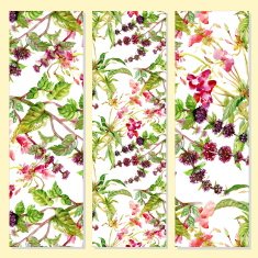 Floral cards on yellow background N6