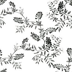 Wild flowers seamless pattern on white background N8