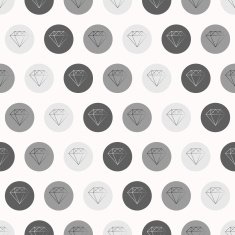Hand Drawn Diamonds with Circles Seamless Pattern N2