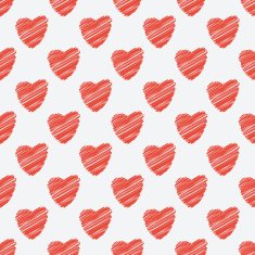 red hearts seamless pattern