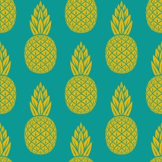 pineapple tropical fruit seamless pattern
