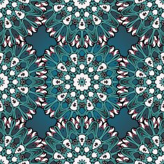 Green and blue mandala seamless