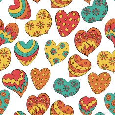 Seamless pattern with colorful hearts N8