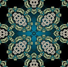 Seamless ornamental kaleidoscopic tile