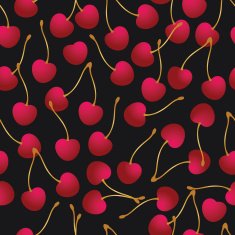 Cherry decorative seamless vector pattern N2